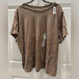 NWT WOMEN’S OLD NAVY BROWN EVERYWEAR T-SHIRT SHORT SLEEVE